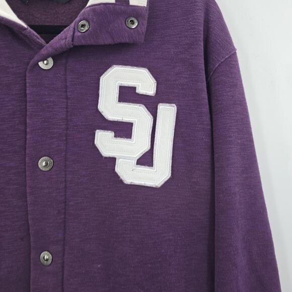 Sean John Letterman Jacket Mens XL Purple Varsity Button Up SJ Streetwear Retro - Picture 4 of 8